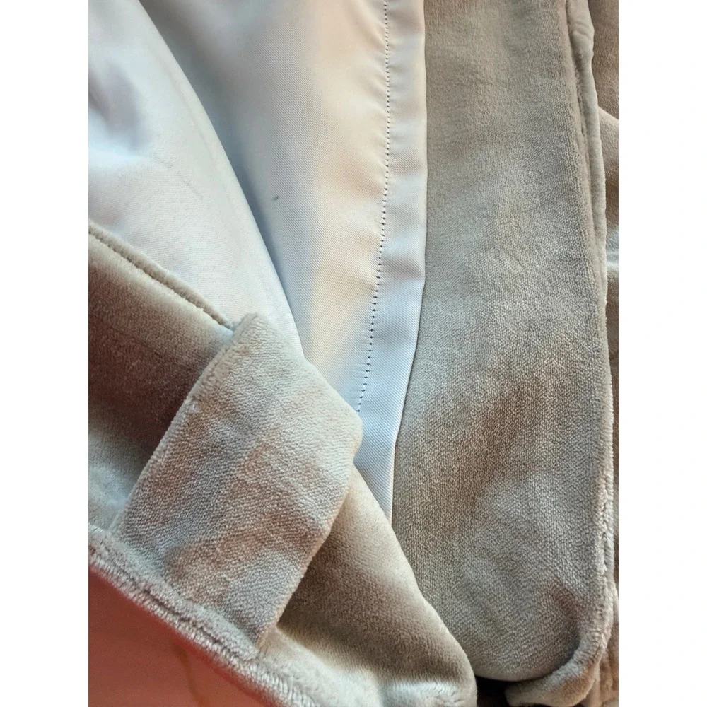 NWOT QUINCE Light Grey Room Darkening Cotton Velvet Modern Luxury Curtain 48x108